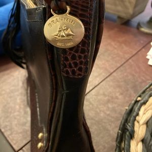 Classic, chic, two tone croc Brahmin shoulder bag